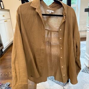 Madewell Tan Textured Shirt